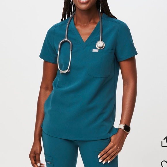 FIGS | Caribbean Blue Catarina One-Pocket Scrub Top XXS - Picture 1 of 3